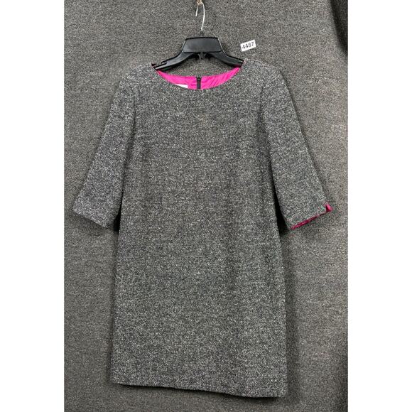 Talbots Wool Tweed Sheath Dress Womens Size 12P Gray 3/4 Sleeve Classic Petite - Picture 1 of 7